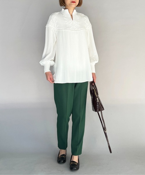 【セール】ケーブルニット切替プリーツプルオーバー（その他トップス）｜PICCIN（ピッチン）