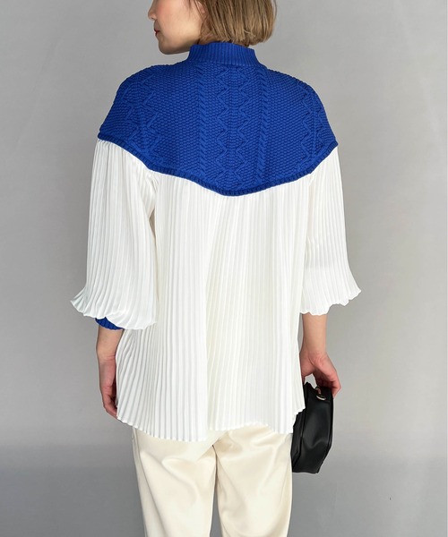 【セール】ケーブルニット切替プリーツプルオーバー（その他トップス）｜PICCIN（ピッチン）