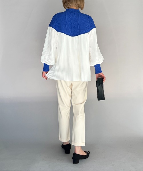 【セール】ケーブルニット切替プリーツプルオーバー（その他トップス）｜PICCIN（ピッチン）