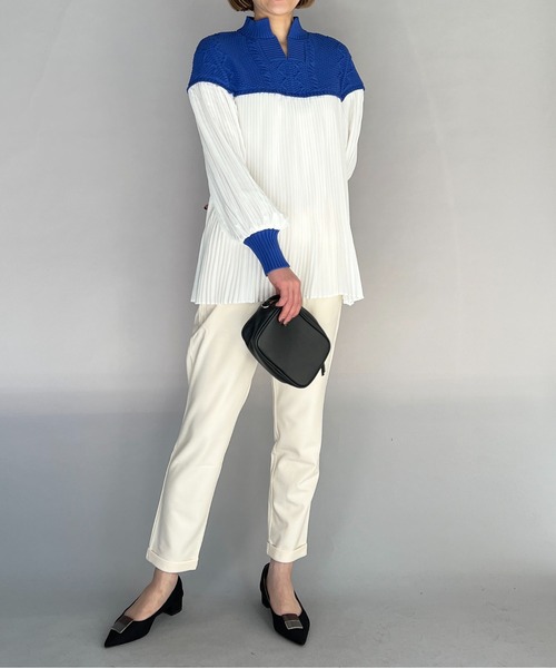 【セール】ケーブルニット切替プリーツプルオーバー（その他トップス）｜PICCIN（ピッチン）