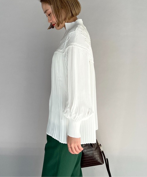 【セール】ケーブルニット切替プリーツプルオーバー（その他トップス）｜PICCIN（ピッチン）