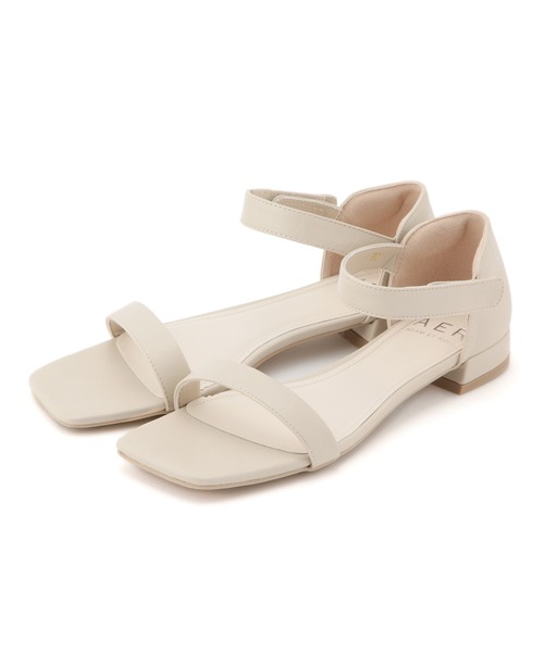 ADAM ET ROPE'(アダムエロペ)の「【アウトレット店舗・WEB限定】スクエアベルクロサンダル(サンダル・レディース・シルバー/キナリ/グリーン/ブラック・36/38/37)」の2枚目の写真