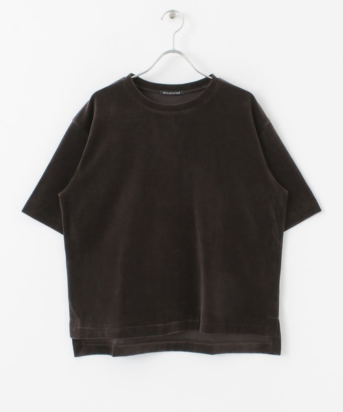 URBAN RESEARCH DOORS(アーバンリサーチドアーズ)の「mizuiro ind velour T-shirts(Tシャツ/カットソー・レディース・ブラック/モカ・FREE)」の2枚目の写真