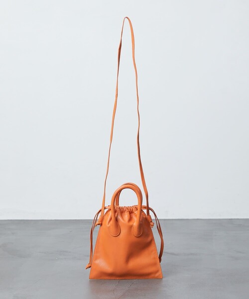 Firsthand（ファーストハンド）の「Firsthand/ファーストハンド レザー巾着ポシェット / 防水レザー（ショルダーバッグ・レディース・ブラック/ブラウン/グリーン/ピンク/オレンジ・ONE SIZE）」の5枚目の写真