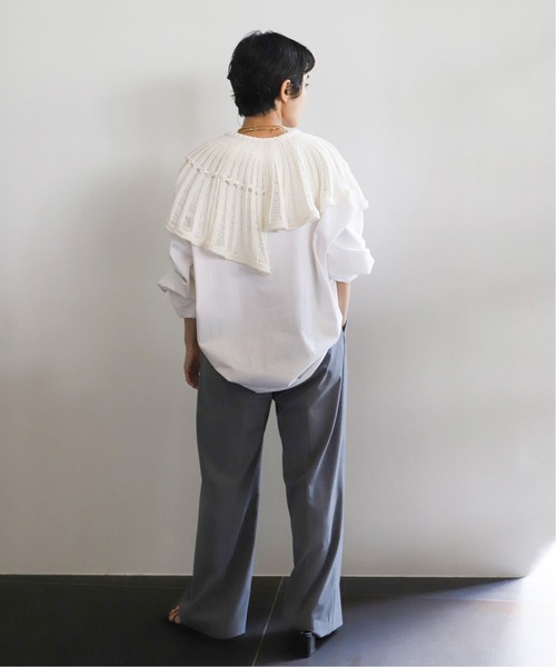 CITYSHOP（シティーショップ）の「CROCHET COLLAR L/Tシャツ（Tシャツ/カットソー・レディース・ホワイト/ブラック・FREE）」の17枚目の写真