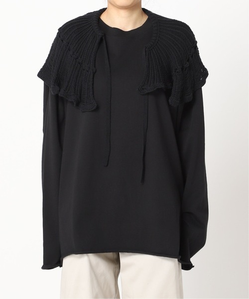 CITYSHOP（シティーショップ）の「CROCHET COLLAR L/Tシャツ（Tシャツ/カットソー・レディース・ホワイト/ブラック・FREE）」の15枚目の写真