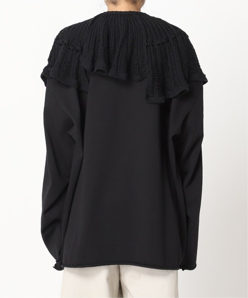 CITYSHOP（シティーショップ）の「CROCHET COLLAR L/Tシャツ（Tシャツ/カットソー・レディース・ホワイト/ブラック・FREE）」の6枚目の写真