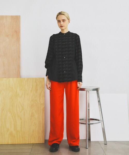 INella（イネラ）の「【INella(イネラ)】2WAYジャガードブラウス（シャツ/ブラウス・レディース・ブラック/グリーン・FREE）」の3枚目の写真