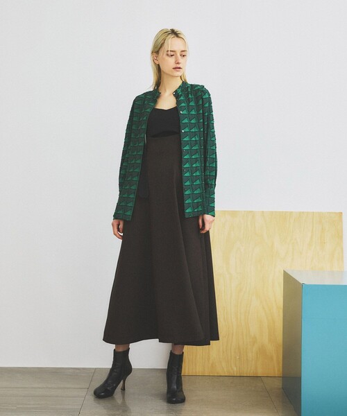 INella（イネラ）の「【INella(イネラ)】2WAYジャガードブラウス（シャツ/ブラウス・レディース・ブラック/グリーン・FREE）」の7枚目の写真