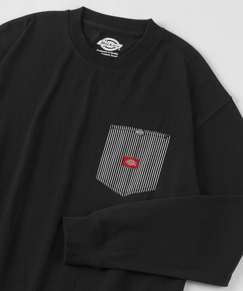 Dickies（ディッキーズ）の「【Dickies/ディッキーズ】デニムポケット ロゴワッペン スウェット（スウェット・メンズ・ホワイト/ブラック/ブルーグリーン/グレイッシュベージュ・M/L/XL）」の3枚目の写真