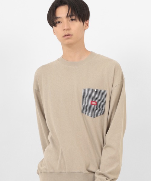 Dickies（ディッキーズ）の「【Dickies/ディッキーズ】デニムポケット ロゴワッペン スウェット（スウェット・メンズ・ホワイト/ブラック/ブルーグリーン/グレイッシュベージュ・M/L/XL）」の7枚目の写真