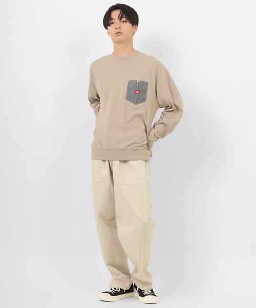 Dickies（ディッキーズ）の「【Dickies/ディッキーズ】デニムポケット ロゴワッペン スウェット（スウェット・メンズ・ホワイト/ブラック/ブルーグリーン/グレイッシュベージュ・M/L/XL）」の15枚目の写真