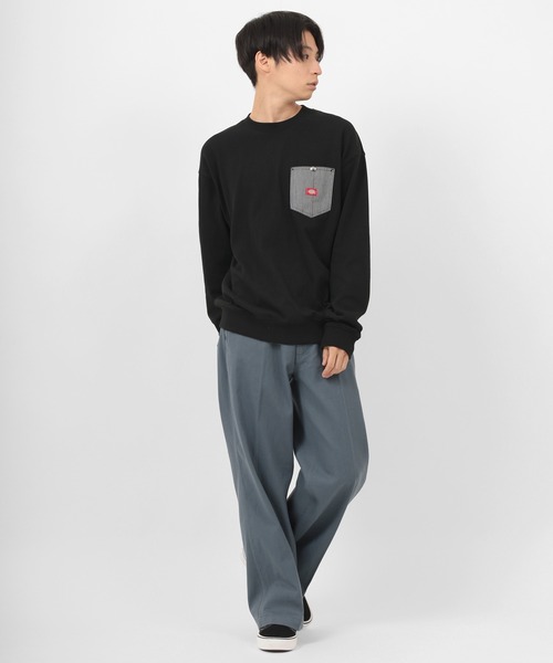 Dickies（ディッキーズ）の「【Dickies/ディッキーズ】デニムポケット ロゴワッペン スウェット（スウェット・メンズ・ホワイト/ブラック/ブルーグリーン/グレイッシュベージュ・M/L/XL）」の16枚目の写真