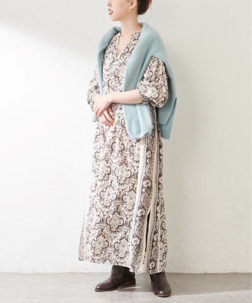 NE QUITTEZ PAS!(ヌキテパ)の「【WEB限定】(ne Quittez pas)コットンボビープリントドレス(ワンピース・レディース・チャコールグレー/パープル・FREE)」の1枚目の写真