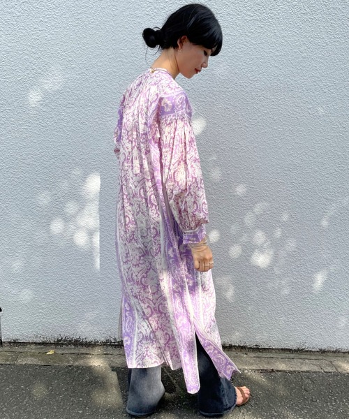 NE QUITTEZ PAS!(ヌキテパ)の「【WEB限定】(ne Quittez pas)コットンボビープリントドレス(ワンピース・レディース・チャコールグレー/パープル・FREE)」の9枚目の写真