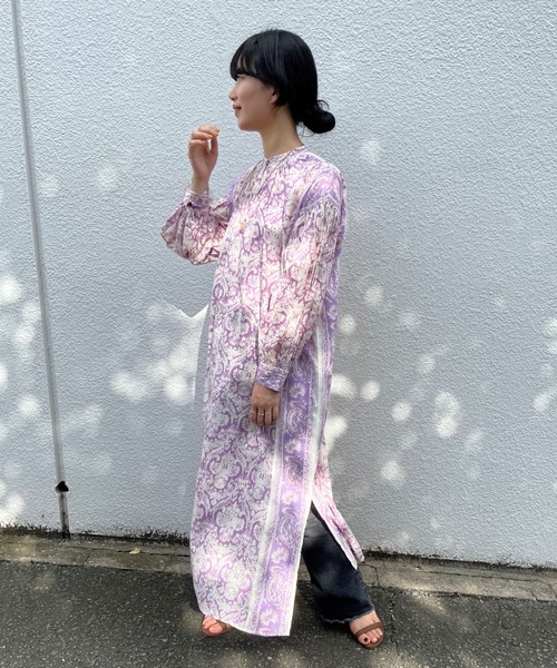 NE QUITTEZ PAS!(ヌキテパ)の「【WEB限定】(ne Quittez pas)コットンボビープリントドレス(ワンピース・レディース・チャコールグレー/パープル・FREE)」の6枚目の写真