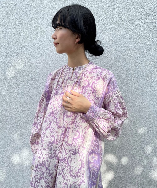 NE QUITTEZ PAS!(ヌキテパ)の「【WEB限定】(ne Quittez pas)コットンボビープリントドレス(ワンピース・レディース・チャコールグレー/パープル・FREE)」の10枚目の写真