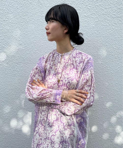 NE QUITTEZ PAS!(ヌキテパ)の「【WEB限定】(ne Quittez pas)コットンボビープリントドレス(ワンピース・レディース・チャコールグレー/パープル・FREE)」の11枚目の写真