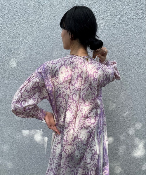 NE QUITTEZ PAS!(ヌキテパ)の「【WEB限定】(ne Quittez pas)コットンボビープリントドレス(ワンピース・レディース・チャコールグレー/パープル・FREE)」の12枚目の写真