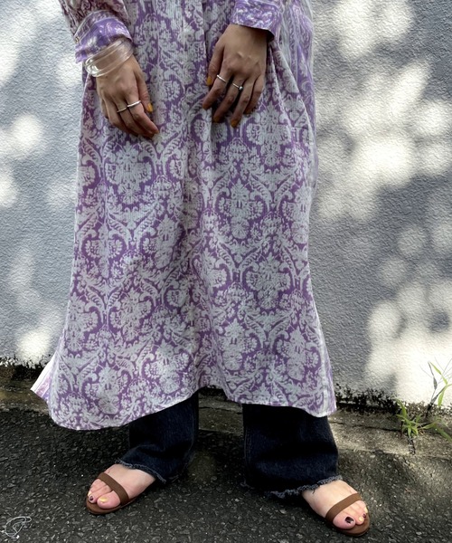 NE QUITTEZ PAS!(ヌキテパ)の「【WEB限定】(ne Quittez pas)コットンボビープリントドレス(ワンピース・レディース・チャコールグレー/パープル・FREE)」の13枚目の写真