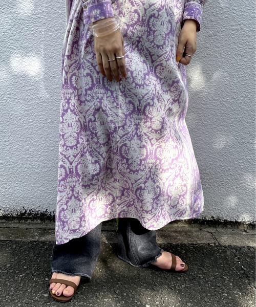 NE QUITTEZ PAS!(ヌキテパ)の「【WEB限定】(ne Quittez pas)コットンボビープリントドレス(ワンピース・レディース・チャコールグレー/パープル・FREE)」の14枚目の写真