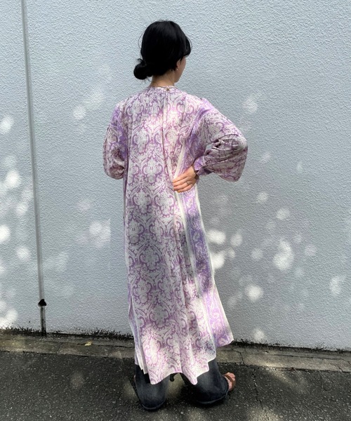 NE QUITTEZ PAS!(ヌキテパ)の「【WEB限定】(ne Quittez pas)コットンボビープリントドレス(ワンピース・レディース・チャコールグレー/パープル・FREE)」の8枚目の写真