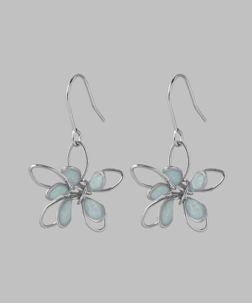 ANEMONE(アネモネ)の「フラワーが揺れるフックピアス(ピアス(両耳用)・レディース・ライトグレー/ブルー/ホワイト/ピンク・FREE)」の3枚目の写真
