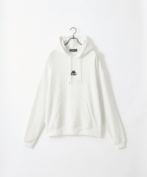 Kappa（カッパ）の「Kappa / カッパ 別注 ロゴ刺繍 ビッグシルエット 裏毛プルオーバーパーカー（パーカー・メンズ・杢グレー/ホワイト/ライトオリーブ/ブラック・FREE）」の5枚目の写真