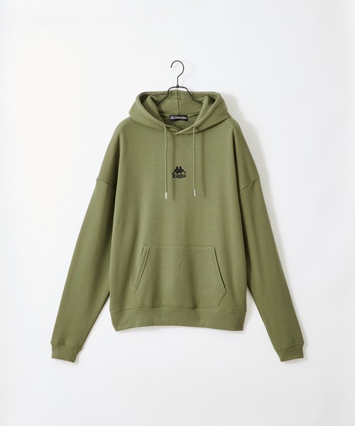 Kappa（カッパ）の「Kappa / カッパ 別注 ロゴ刺繍 ビッグシルエット 裏毛プルオーバーパーカー（パーカー・メンズ・杢グレー/ホワイト/ライトオリーブ/ブラック・FREE）」の21枚目の写真