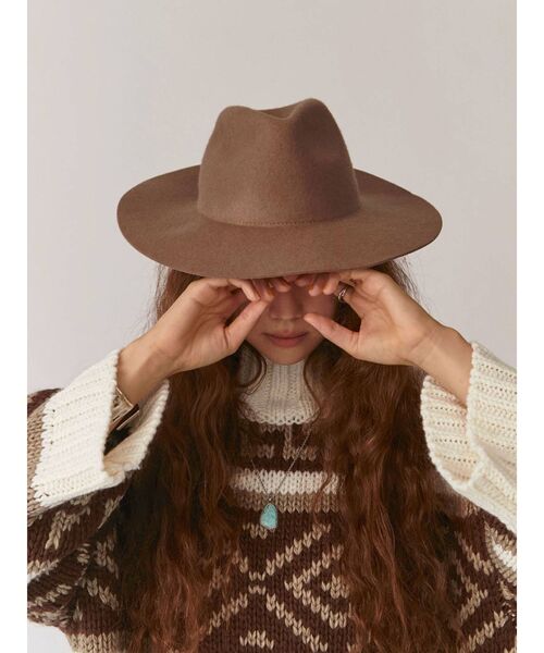 Ungrid（アングリッド）の「フェルトハット（ハット・レディース・アイボリー/モカ・FREE）」の2枚目の写真