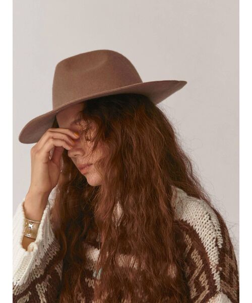 Ungrid（アングリッド）の「フェルトハット（ハット・レディース・アイボリー/モカ・FREE）」の4枚目の写真