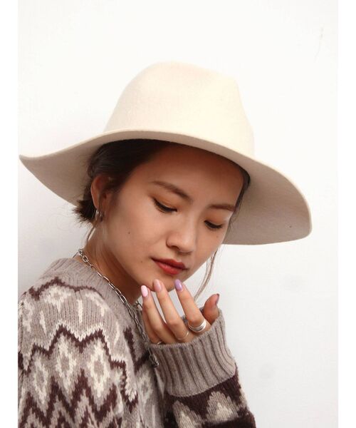Ungrid（アングリッド）の「フェルトハット（ハット・レディース・アイボリー/モカ・FREE）」の11枚目の写真