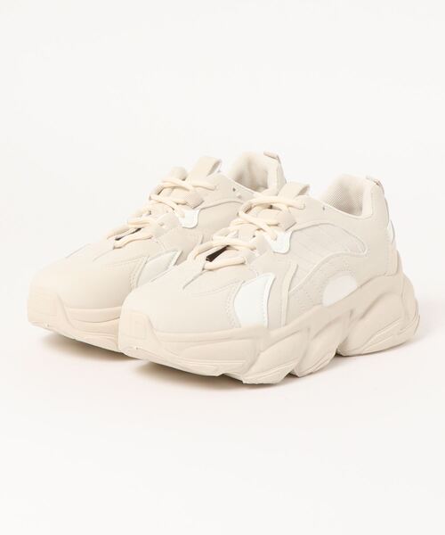 NOFALL（ノーフォール）の「デザインボリュームソールレースアップダッドスニーカー（スニーカー・レディース・ブラック/ベージュ・LL/3L/S/M/L）」の14枚目の写真