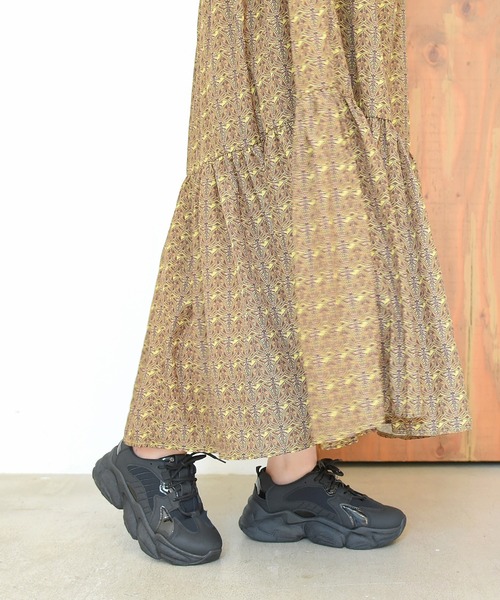 NOFALL（ノーフォール）の「デザインボリュームソールレースアップダッドスニーカー（スニーカー・レディース・ブラック/ベージュ・LL/3L/S/M/L）」の19枚目の写真