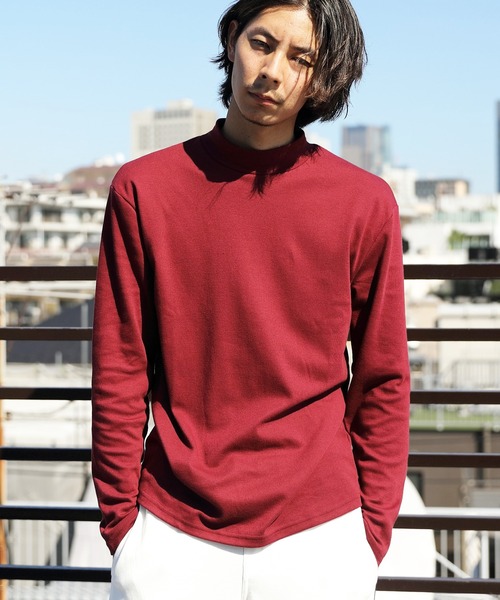 ８(eight)（エイト）の「スムースハイネック（Tシャツ/カットソー・メンズ・オフホワイト/ブラック/グレー/ワインレッド/ベージュ/グレイッシュベージュ・MEDIUM/LARGE/X-LARGE）」の19枚目の写真