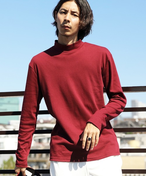 ８(eight)（エイト）の「スムースハイネック（Tシャツ/カットソー・メンズ・オフホワイト/ブラック/グレー/ワインレッド/ベージュ/グレイッシュベージュ・MEDIUM/LARGE/X-LARGE）」の18枚目の写真