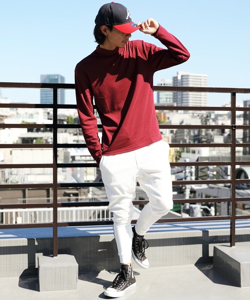 ８(eight)（エイト）の「スムースハイネック（Tシャツ/カットソー・メンズ・オフホワイト/ブラック/グレー/ワインレッド/ベージュ/グレイッシュベージュ・MEDIUM/LARGE/X-LARGE）」の15枚目の写真