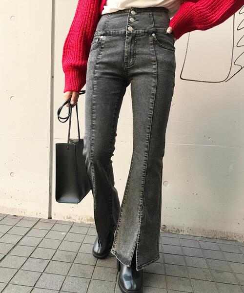 ロンハーマン　フロントスリットフレアパンツ ロンハーマン フロントスリットフレアパンツ