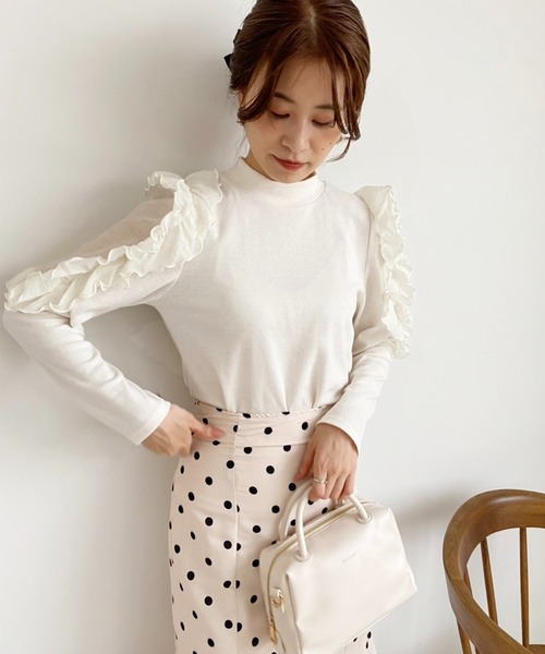 one after another NICE CLAUP（ワンアフターアナザーナイスクラップ）の「チューブハンドルスクエアミニバッグ（ショルダーバッグ・レディース・ダークブラウン/アイボリー/ピンク・FREE）」の4枚目の写真