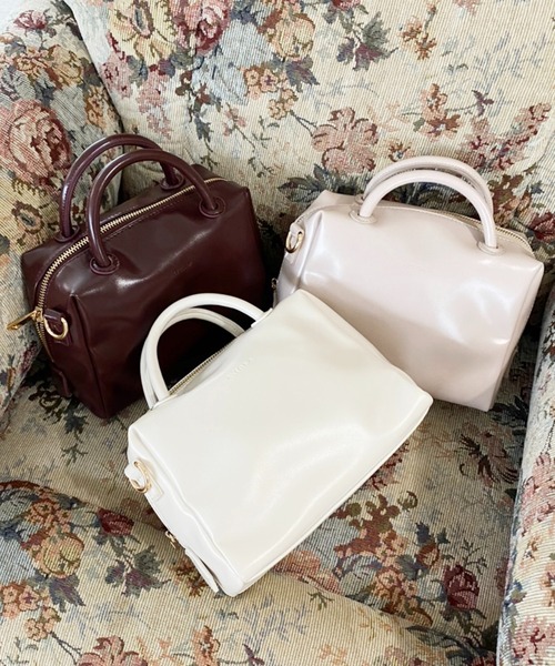 one after another NICE CLAUP（ワンアフターアナザーナイスクラップ）の「チューブハンドルスクエアミニバッグ（ショルダーバッグ・レディース・ダークブラウン/アイボリー/ピンク・FREE）」の9枚目の写真