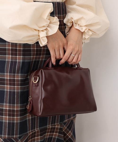 one after another NICE CLAUP（ワンアフターアナザーナイスクラップ）の「チューブハンドルスクエアミニバッグ（ショルダーバッグ・レディース・ダークブラウン/アイボリー/ピンク・FREE）」の14枚目の写真