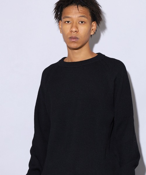 Vincent et Mireille（バンソンエミレイユ）の「Vincent et Mireille/バンソンエミレイユ 8GG AZE CREW NECK SWEATER ニット セーター ウール 畦編（ニット/セーター・メンズ・ホワイト/ブラック/カーキブラウン/スミクロ・40/42）」の3枚目の写真