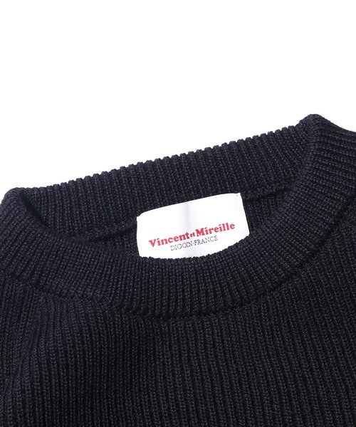 Vincent et Mireille（バンソンエミレイユ）の「Vincent et Mireille/バンソンエミレイユ 8GG AZE CREW NECK SWEATER ニット セーター ウール 畦編（ニット/セーター・メンズ・ホワイト/ブラック/カーキブラウン/スミクロ・40/42）」の5枚目の写真