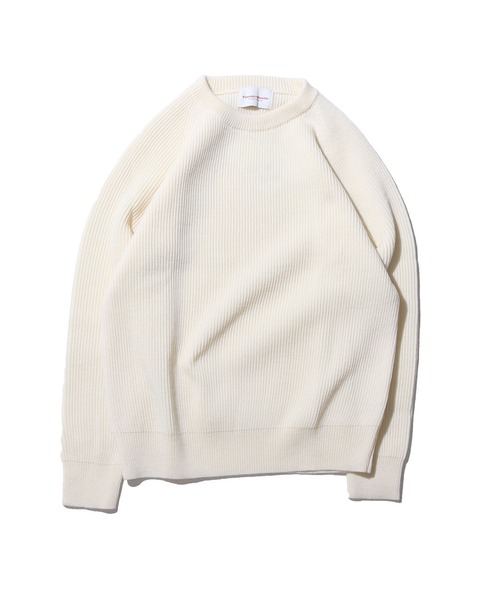 Vincent et Mireille（バンソンエミレイユ）の「Vincent et Mireille/バンソンエミレイユ 8GG AZE CREW NECK SWEATER ニット セーター ウール 畦編（ニット/セーター・メンズ・ホワイト/ブラック/カーキブラウン/スミクロ・40/42）」の11枚目の写真
