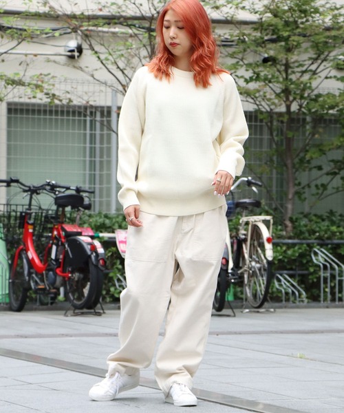 Vincent et Mireille（バンソンエミレイユ）の「Vincent et Mireille/バンソンエミレイユ 8GG AZE CREW NECK SWEATER ニット セーター ウール 畦編（ニット/セーター・メンズ・ホワイト/ブラック/カーキブラウン/スミクロ・40/42）」の10枚目の写真