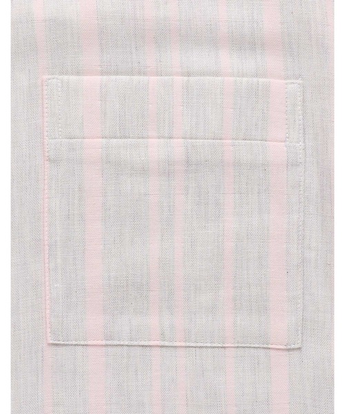 AMPHI（アンフィ）の「綿100%ダブルガーゼ×ストライプ　前開きボタン　ワンピース（ルームウェア/パジャマ・レディース・ライトパープル/ベビーピンク・M-L）」の9枚目の写真