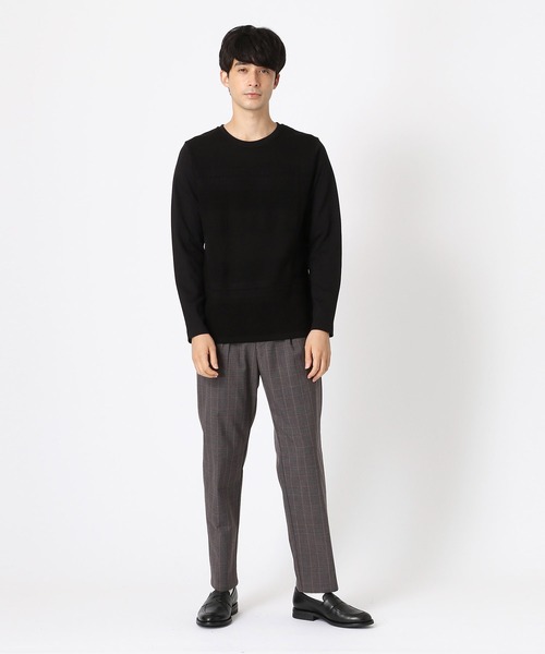 COMME CA ISM(コムサイズム)の「ニット×カットソー コンビTシャツ(Tシャツ/カットソー・メンズ・ホワイト/ブラック・MEDIUM/LARGE)」の4枚目の写真