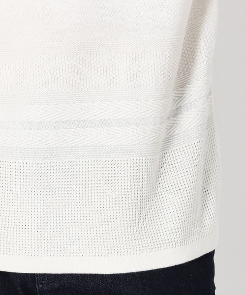 COMME CA ISM(コムサイズム)の「ニット×カットソー コンビTシャツ(Tシャツ/カットソー・メンズ・ホワイト/ブラック・MEDIUM/LARGE)」の10枚目の写真