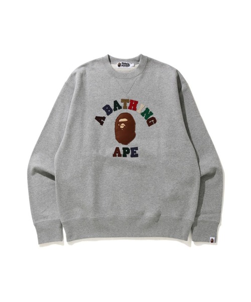 A BATHING APE（アベイシングエイプ）の「COLLEGE APPLIQUE RELAXED CREWNECK M（スウェット・メンズ・ブラック/ネイビー/グレー/バーガンディー・SMALL/MEDIUM/LARGE/X-LARGE/XX-LARGE）」の2枚目の写真