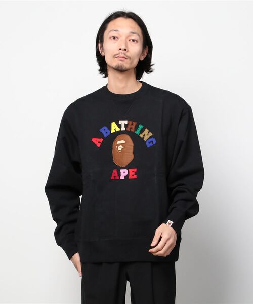 A BATHING APE（アベイシングエイプ）の「COLLEGE APPLIQUE RELAXED CREWNECK M（スウェット・メンズ・ブラック/ネイビー/グレー/バーガンディー・SMALL/MEDIUM/LARGE/X-LARGE/XX-LARGE）」の5枚目の写真